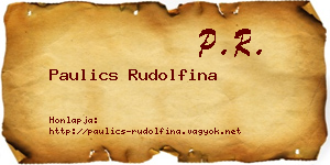 Paulics Rudolfina névjegykártya